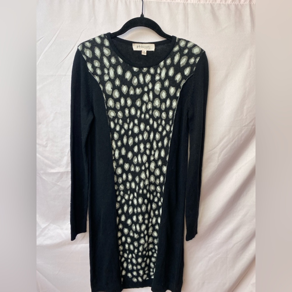 Philosophy Republic Clothing Medium Sweater Dress Knit Leopard Print - Picture 2 of 14
